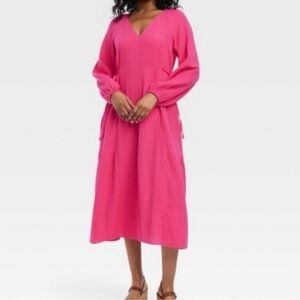 Universal Thread Vibrant Pink Midi Dress